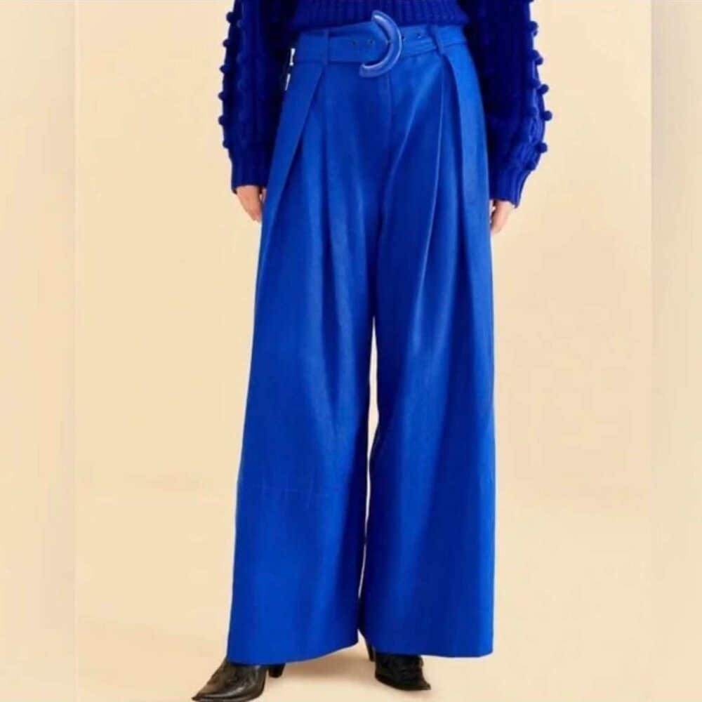 Farm Rio Bright Blue Tailored Pants